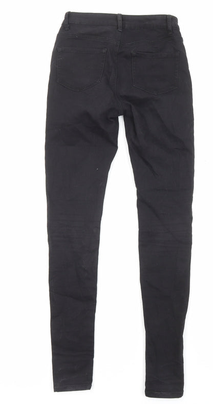 Denim & Co. Womens Black Cotton Skinny Jeans Size 8 L29 in Regular Zip - Waist 22 inches