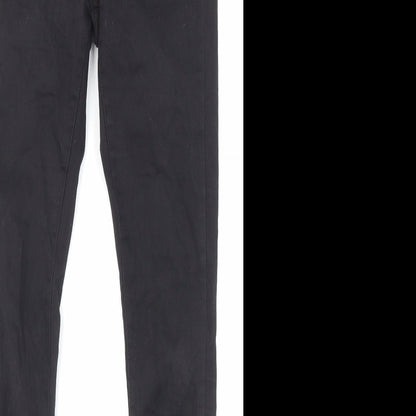 Denim & Co. Womens Black Cotton Skinny Jeans Size 8 L29 in Regular Zip - Waist 22 inches