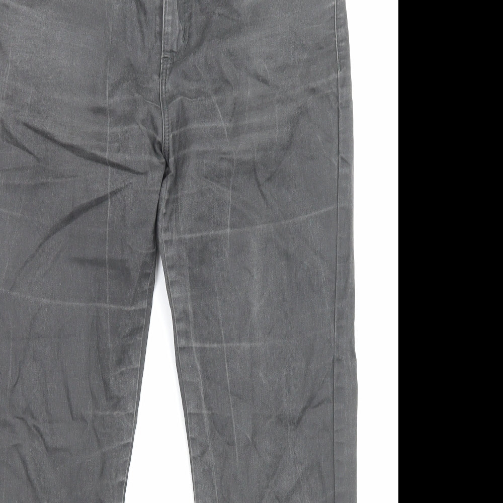 1.2.3 Paris Womens Grey Cotton Straight Jeans Size 8 L26 in Regular Zip - Pockets