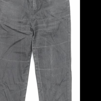 1.2.3 Paris Womens Grey Cotton Straight Jeans Size 8 L26 in Regular Zip - Pockets