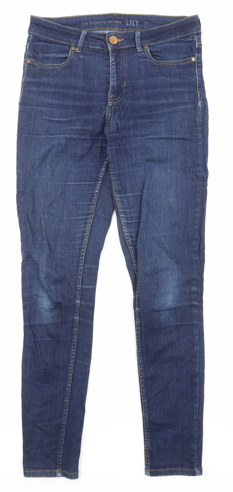 Oasis Womens Black Cotton Straight Jeans Size 10 L28 in Regular Zip - Pockets