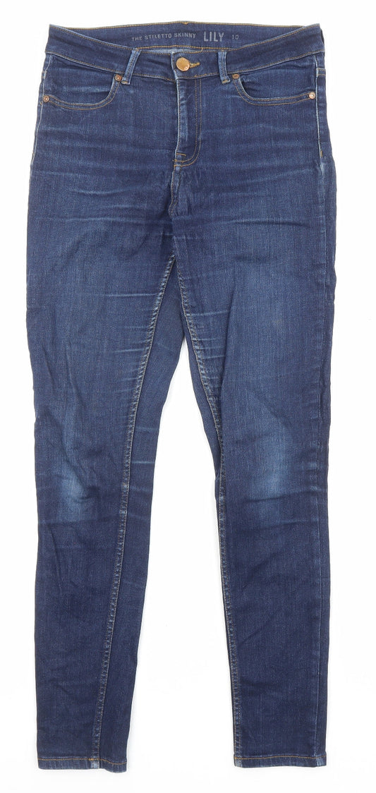 Oasis Womens Black Cotton Straight Jeans Size 10 L28 in Regular Zip - Pockets