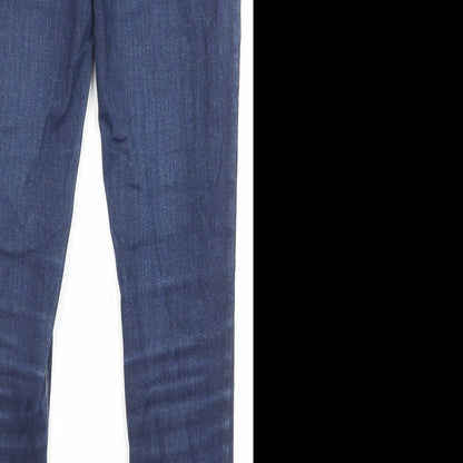 Oasis Womens Black Cotton Straight Jeans Size 10 L28 in Regular Zip - Pockets