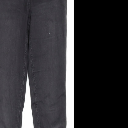 Zara Womens Black Cotton Skinny Jeans Size 10 L26 in Regular Zip - Pockets