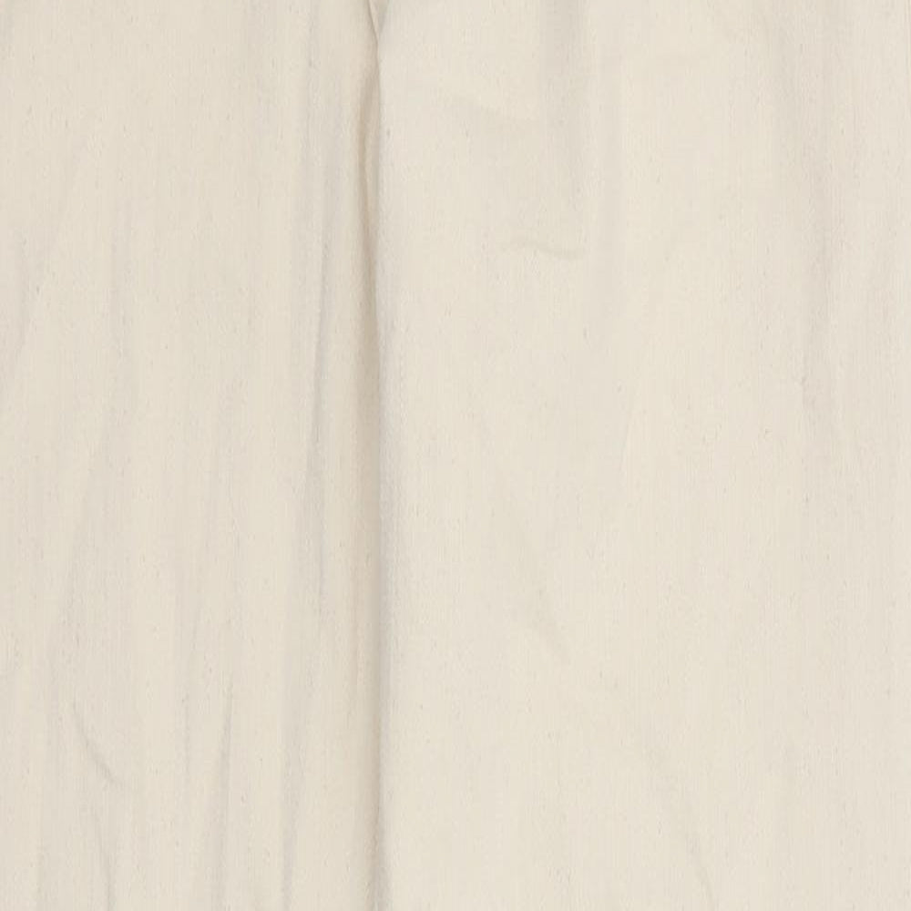 Marks and Spencer Mens Beige Cotton Straight Jeans Size 30 in L33 in Regular Zip - Pockets