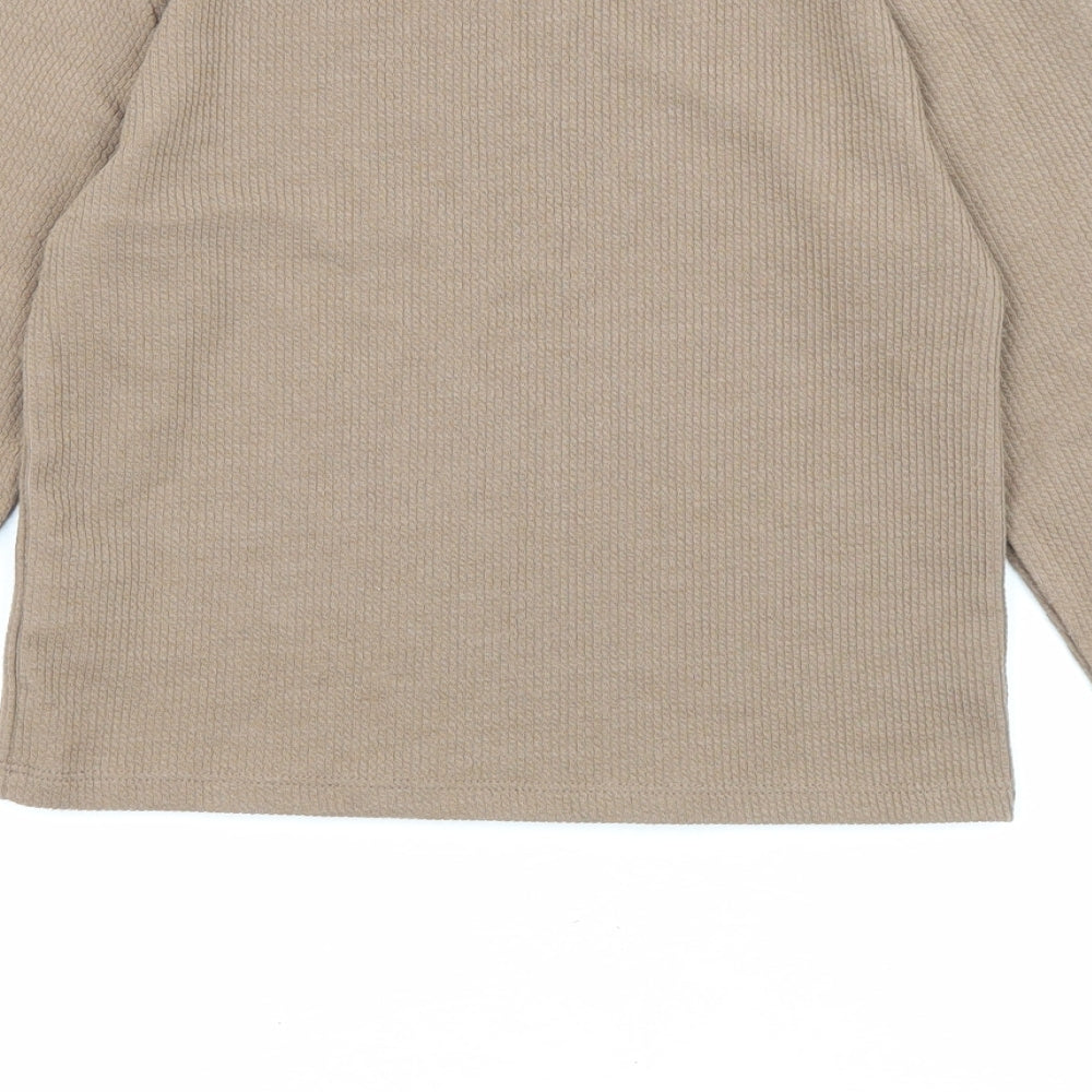Womens UK Size M Stradivarius Brown Basic T-Shirt