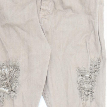 Sons Of Heroes Womens Beige Cotton Straight Jeans Size 31 in L26 in Regular Zip - Pockets