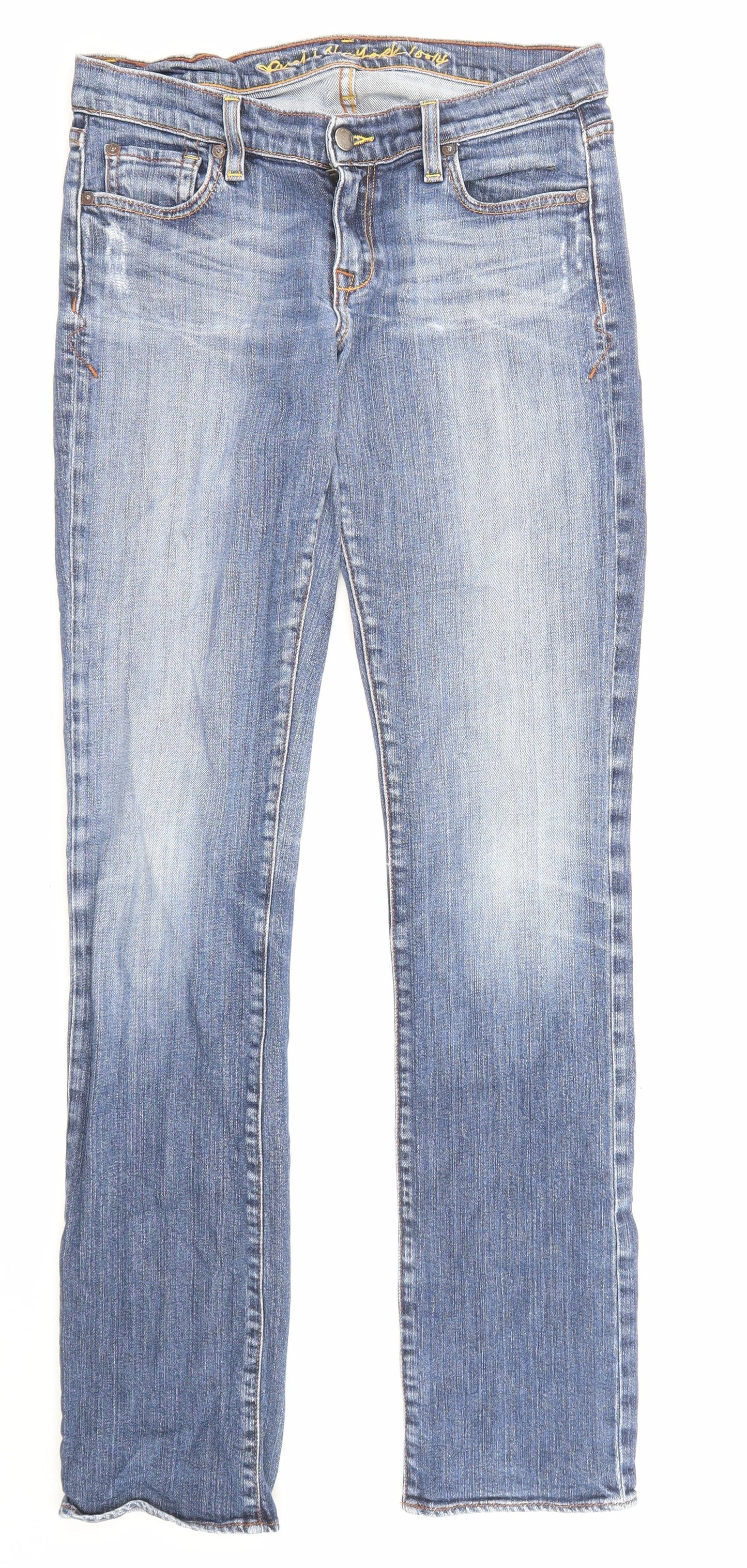 Ruehl Womens Blue Cotton Straight Jeans Size 28 in L35 in Regular Zip - Pockets