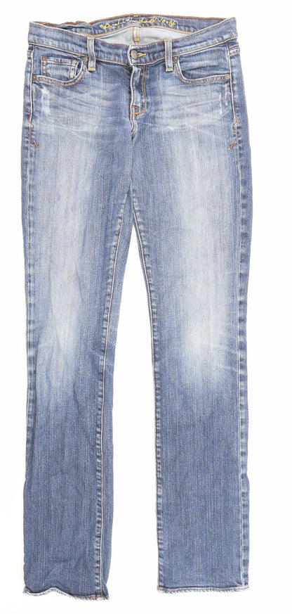 Ruehl Womens Blue Cotton Straight Jeans Size 28 in L35 in Regular Zip - Pockets
