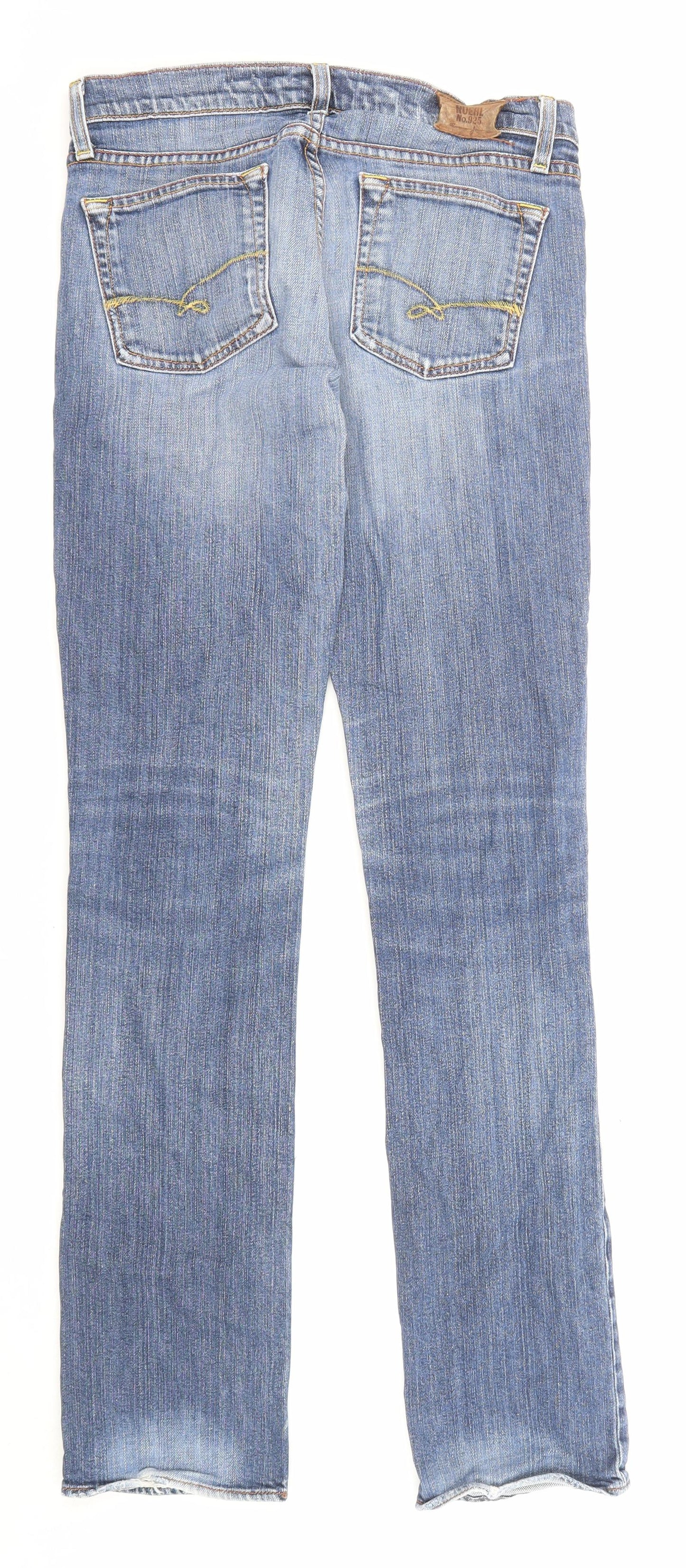 Ruehl Womens Blue Cotton Straight Jeans Size 28 in L35 in Regular Zip - Pockets