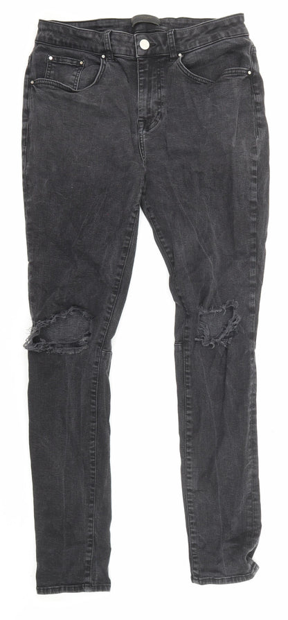 Legend Mens Black Cotton Straight Jeans Size 32 in L32 in Regular Zip - Pockets