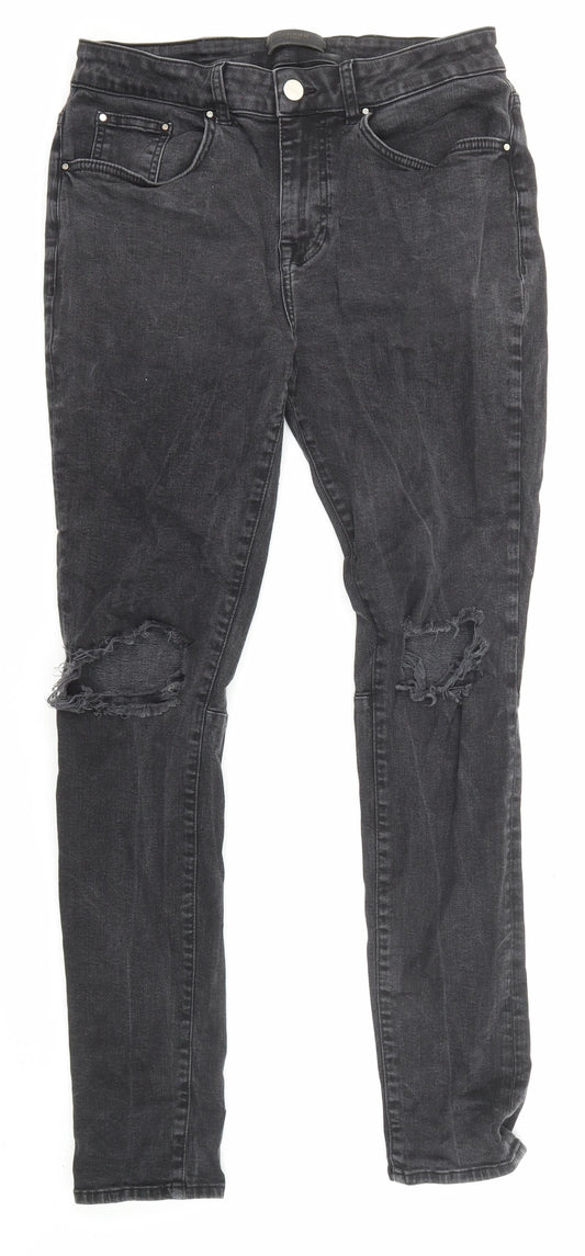 Legend Mens Black Cotton Straight Jeans Size 32 in L32 in Regular Zip - Pockets