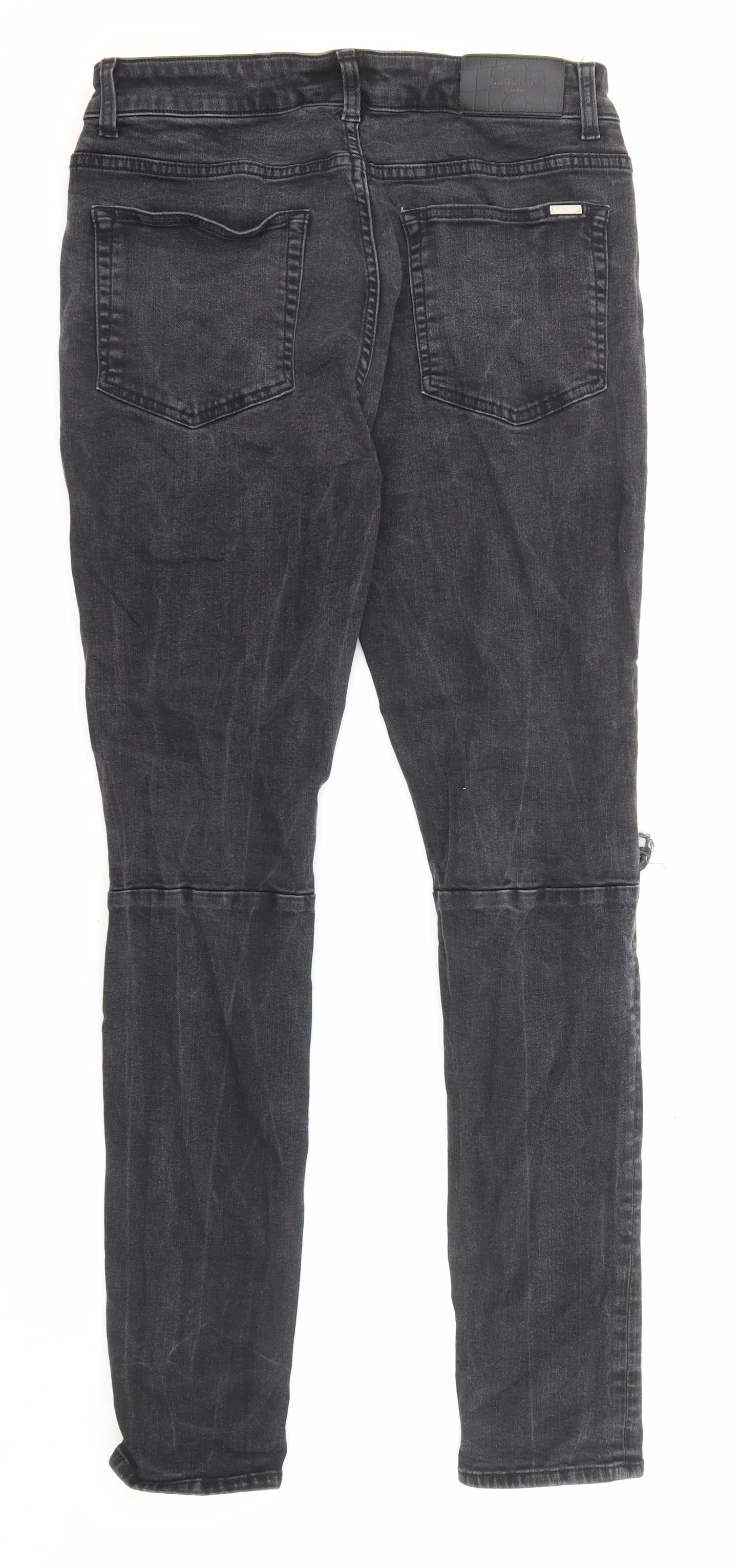 Legend Mens Black Cotton Straight Jeans Size 32 in L32 in Regular Zip - Pockets