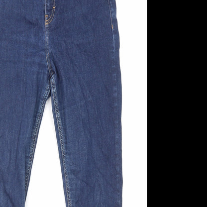 Topshop Womens Blue Cotton Skinny Jeans Size 32 in L33 in Regular Zip - Pockets