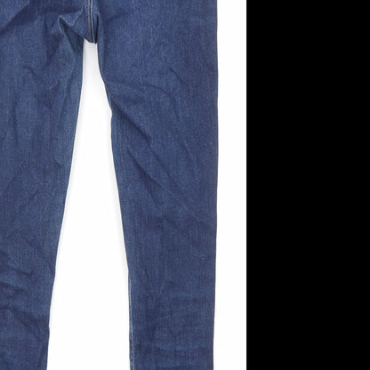 Topshop Womens Blue Cotton Skinny Jeans Size 32 in L33 in Regular Zip - Pockets