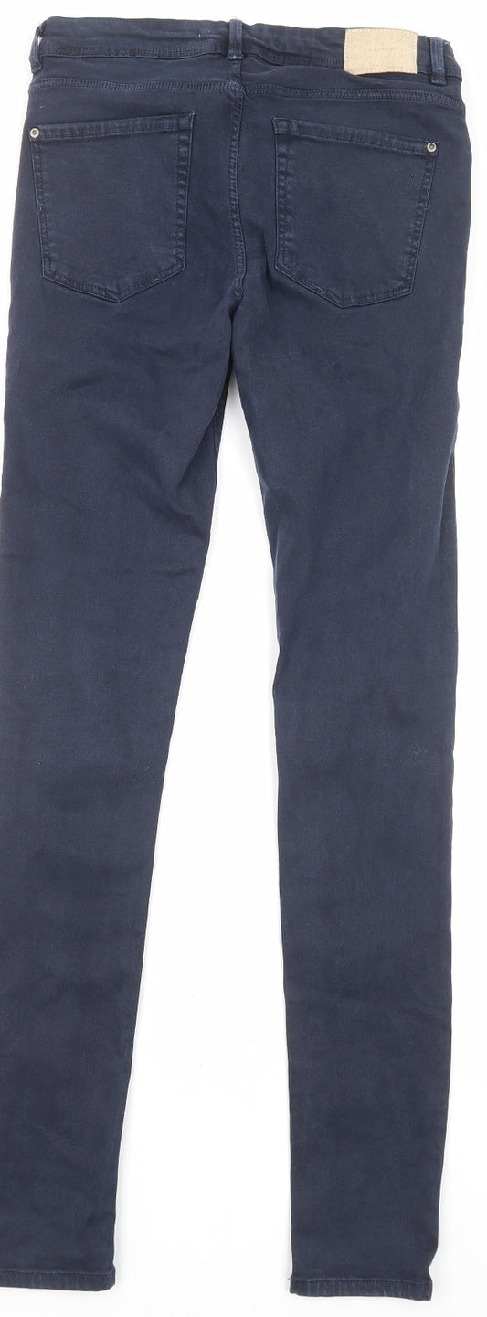 Zara Womens Blue Cotton Skinny Jeans Size 27 in L30 in Regular Zip - Pockets