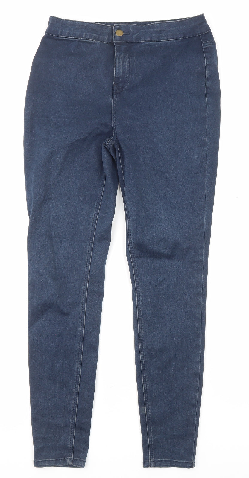 TU Womens Blue Cotton Skinny Jeans Size 12 L27 in Regular Zip - Pockets