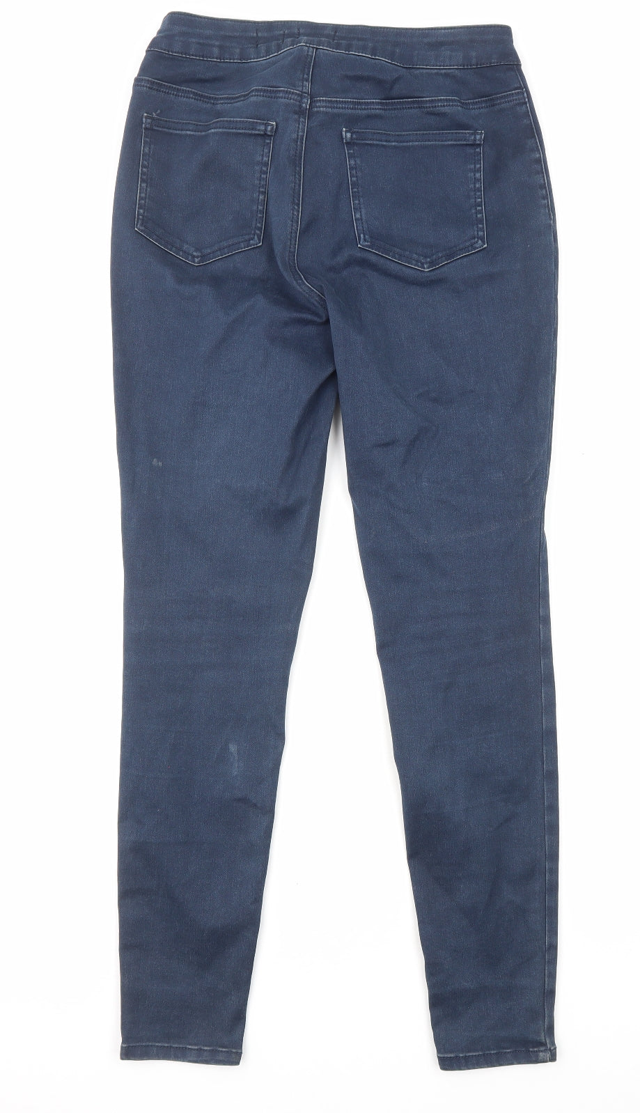 TU Womens Blue Cotton Skinny Jeans Size 12 L27 in Regular Zip - Pockets