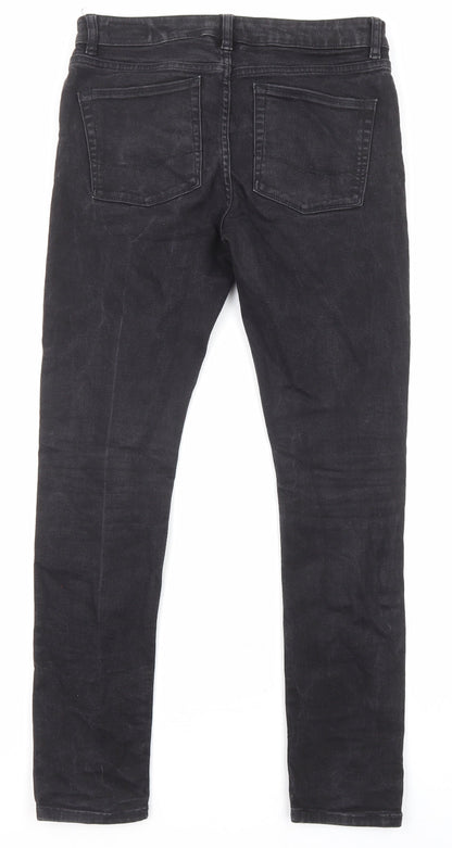 ASOS Mens Black Cotton Skinny Jeans Size 30 in L30 in Regular Zip - Pockets