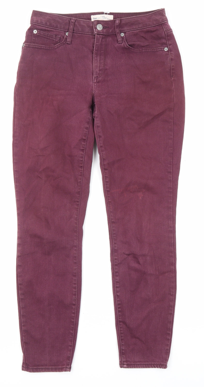 Gap Womens Purple Cotton Straight Jeans Size 28 in L28 in Regular Zip - Pockets