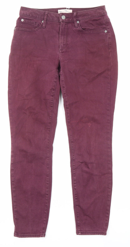 Gap Womens Purple Cotton Straight Jeans Size 28 in L28 in Regular Zip - Pockets