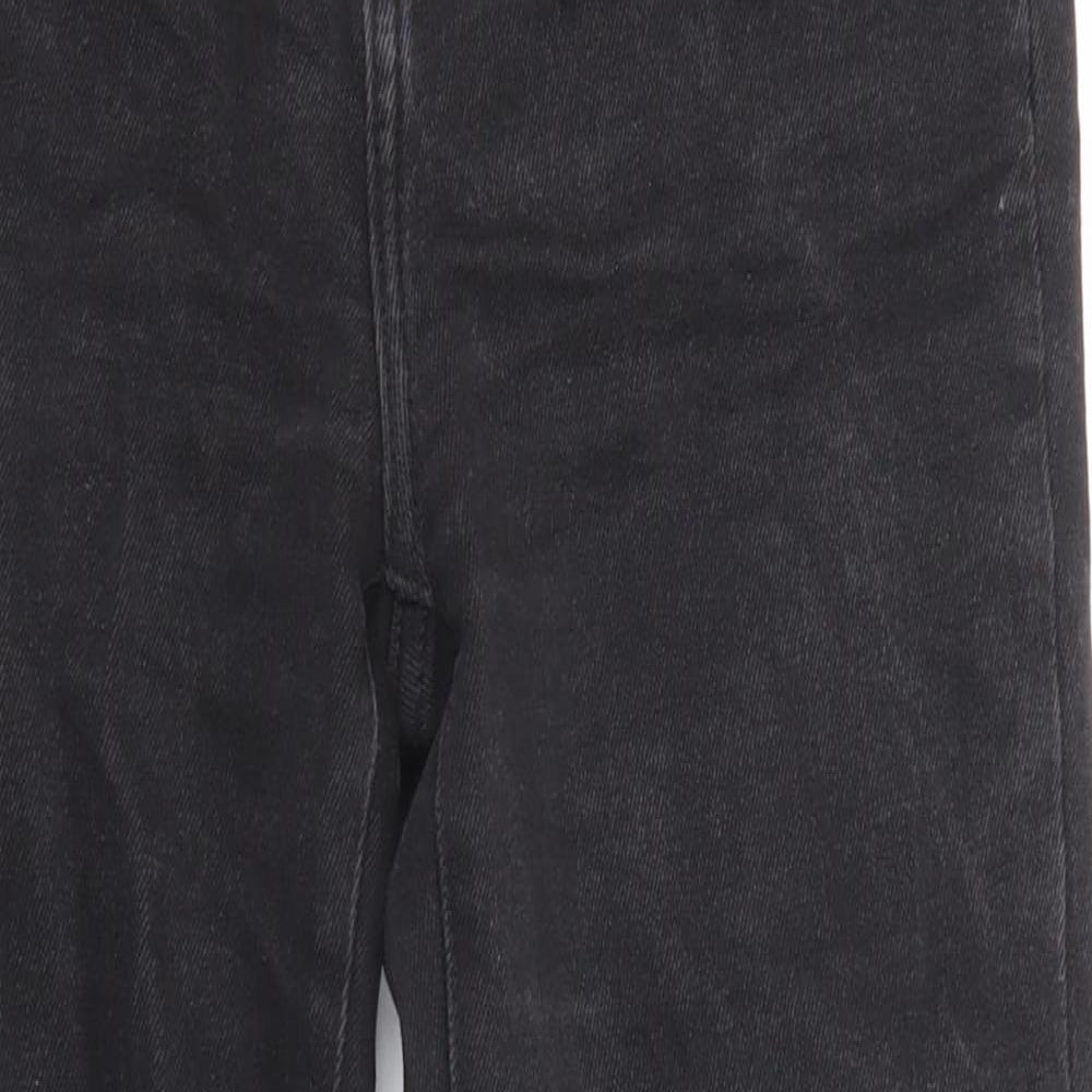 Denim & Co. Womens Black Cotton Straight Jeans Size 6 L24 in Regular Zip - Pockets