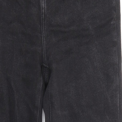 Denim & Co. Womens Black Cotton Straight Jeans Size 6 L24 in Regular Zip - Pockets