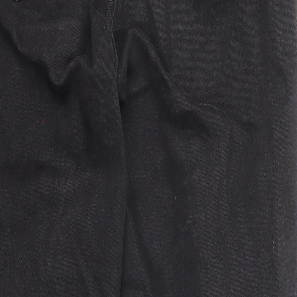 Denim & Co. Womens Black Cotton Straight Jeans Size 6 L24 in Regular Zip - Pockets
