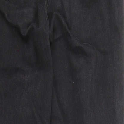 Denim & Co. Womens Black Cotton Straight Jeans Size 6 L24 in Regular Zip - Pockets