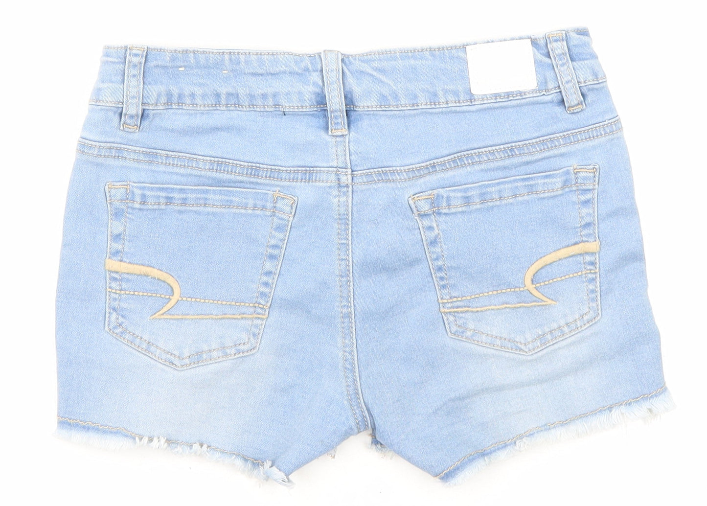 American Eagle Outfitters Girls Blue Cotton Boyfriend Shorts Size 14 Years Regular Zip - Pockets