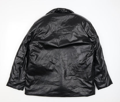 Womens UK Size 10 PRETTYLITTLETHING Black Puffer Jacket