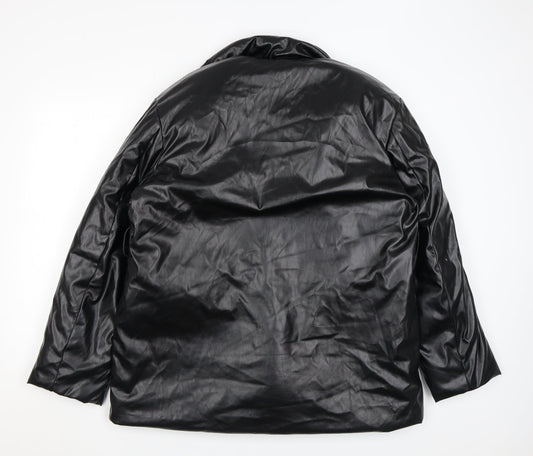 Womens UK Size 10 PRETTYLITTLETHING Black Puffer Jacket
