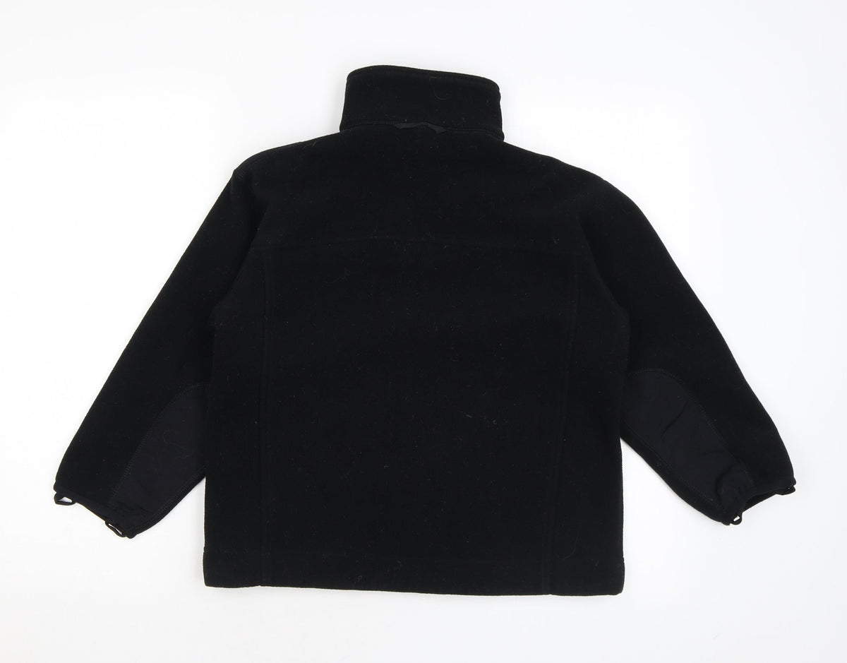 Back view of FG Activewear boys’ black basic jacket jacket, size 8-9, years zip