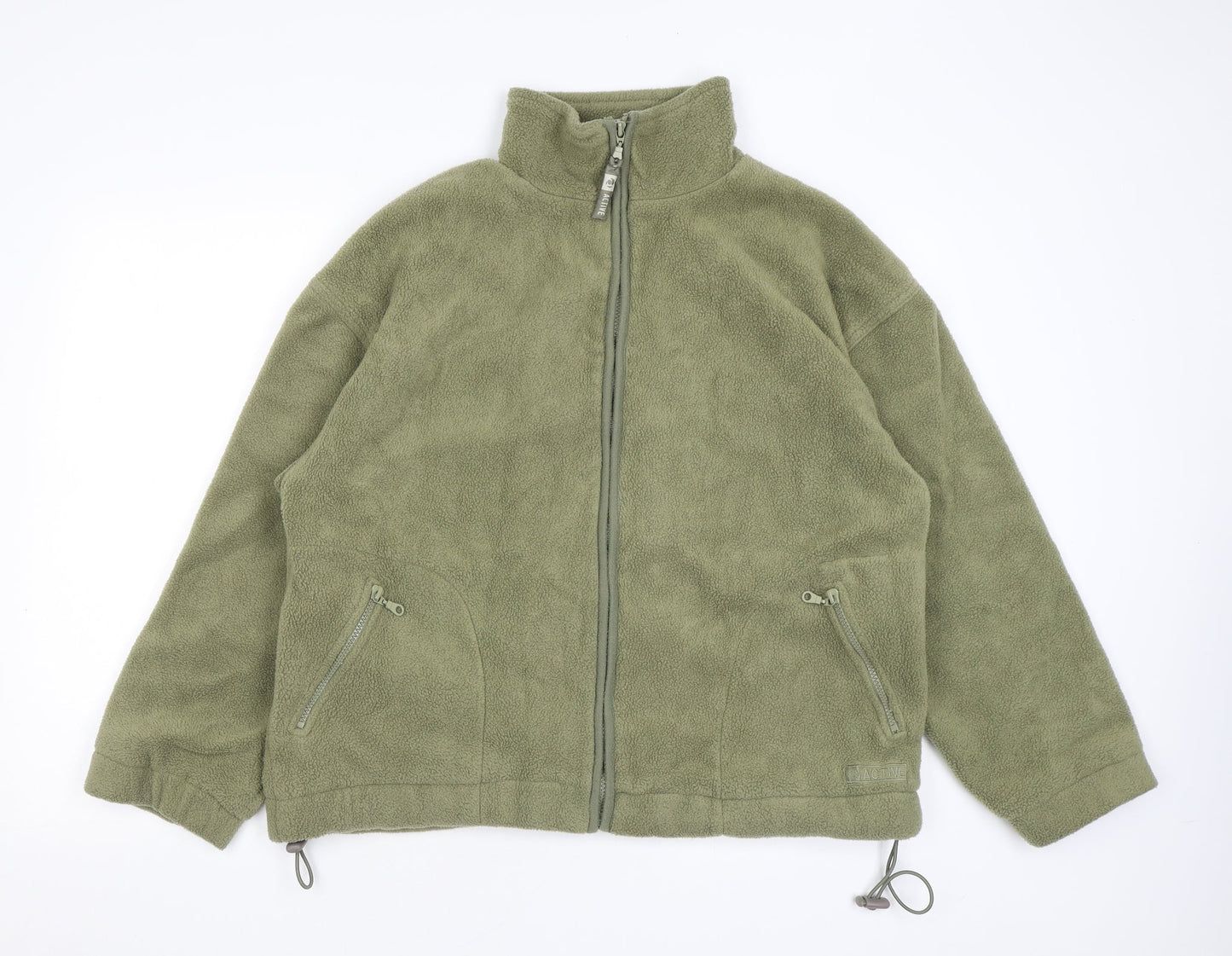 Active Womens Green Bomber Jacket Coat Size 14 Zip