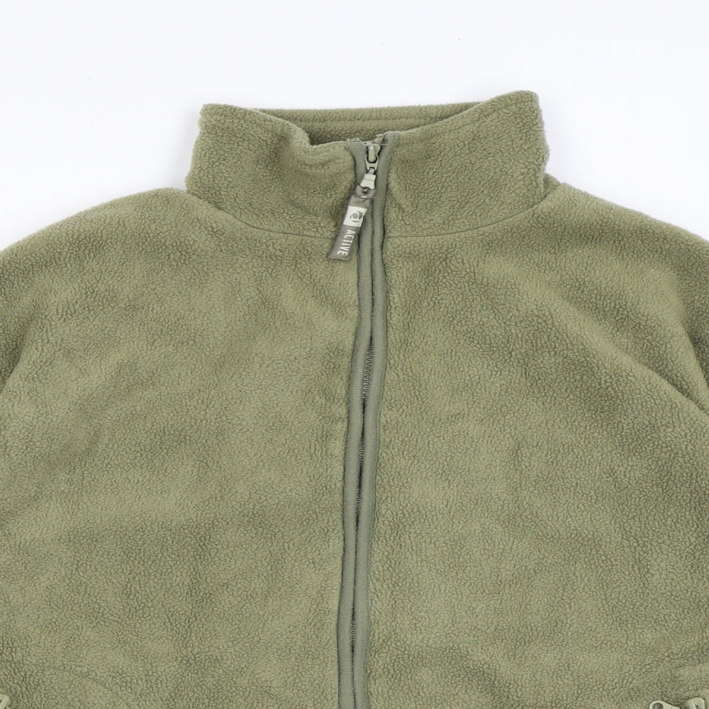 Active Womens Green Bomber Jacket Coat Size 14 Zip