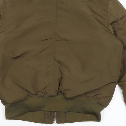 Divided by H&M Womens Green Bomber Jacket Jacket Size 4 Zip