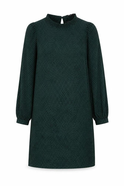 NEXT Womens Green Geometric Polyester T-Shirt Dress Size 8 Round Neck Button