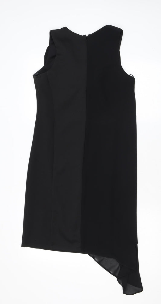 River Island Womens Black Polyester Bodycon Size 8 Round Neck Zip