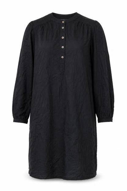 Marks and Spencer Womens Black Polyester Shirt Dress Size 10 Round Neck Button