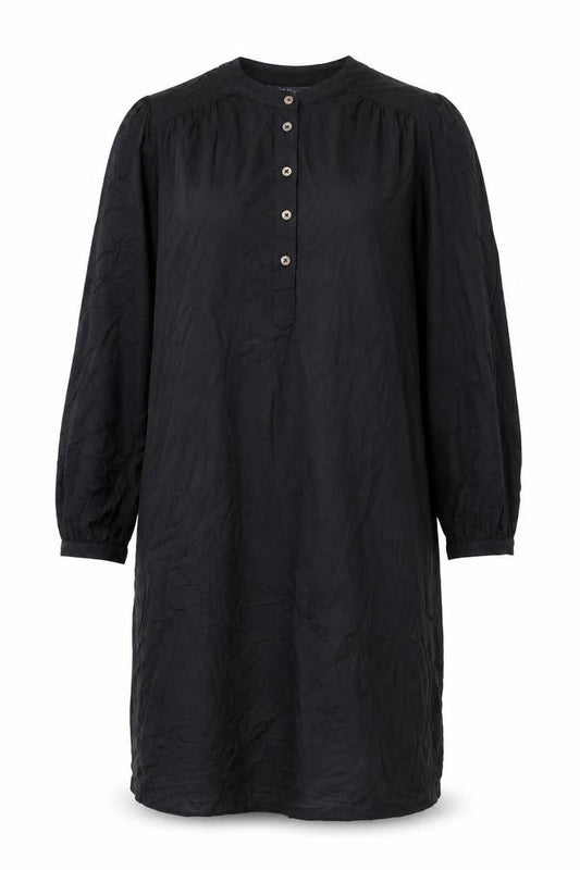 Marks and Spencer Womens Black Polyester Shirt Dress Size 10 Round Neck Button