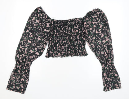 Womens UK Size 8 River Island Black Basic Blouse