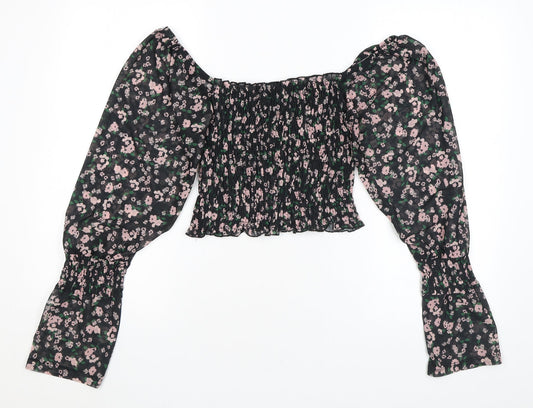 Womens UK Size 8 River Island Black Basic Blouse