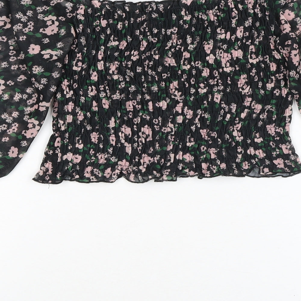 Womens UK Size 8 River Island Black Basic Blouse