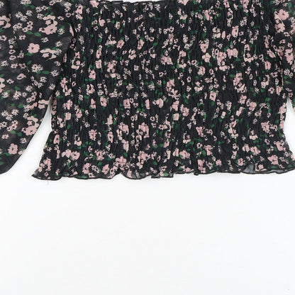 Womens UK Size 8 River Island Black Basic Blouse