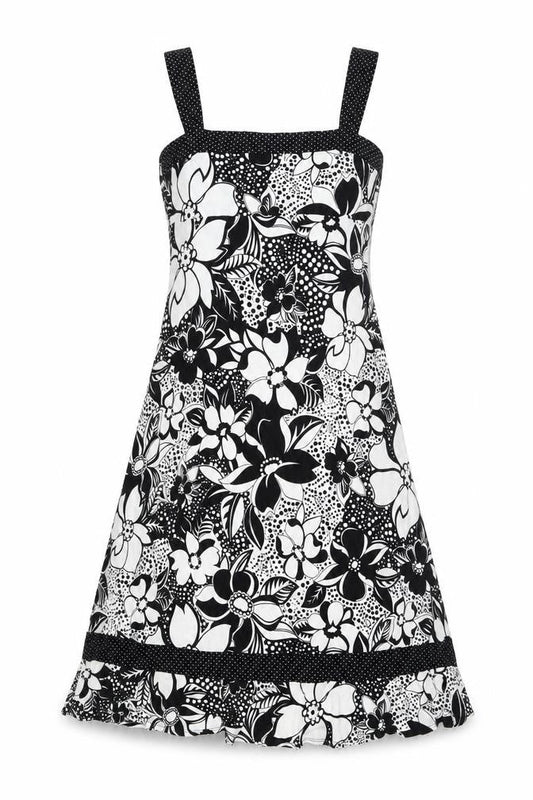Per Una Womens Black Floral Viscose A-Line Size 10 Square Neck Pullover