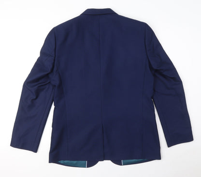 Mens UK Size 40 OneSix5ive Regular Blue Suit Jacket