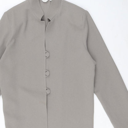 Mad Jak Designs Womens Grey Jacket Blazer Size M Button - Shoulder Pads