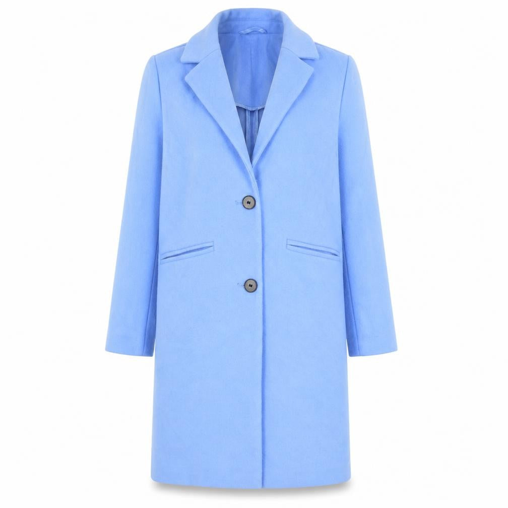 Marks & Spencer Womens Blue Overcoat Coat Size 8 Button