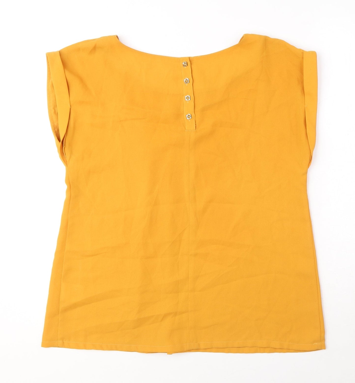 Womens UK Size 8 Louche Yellow Basic Blouse