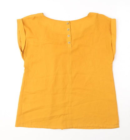Womens UK Size 8 Louche Yellow Basic Blouse